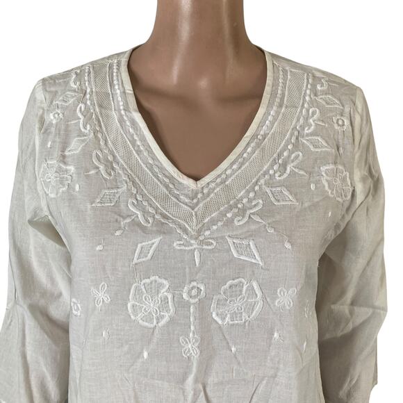 Chic Collection Shirt Womens Small White New - Picture 4 of 11